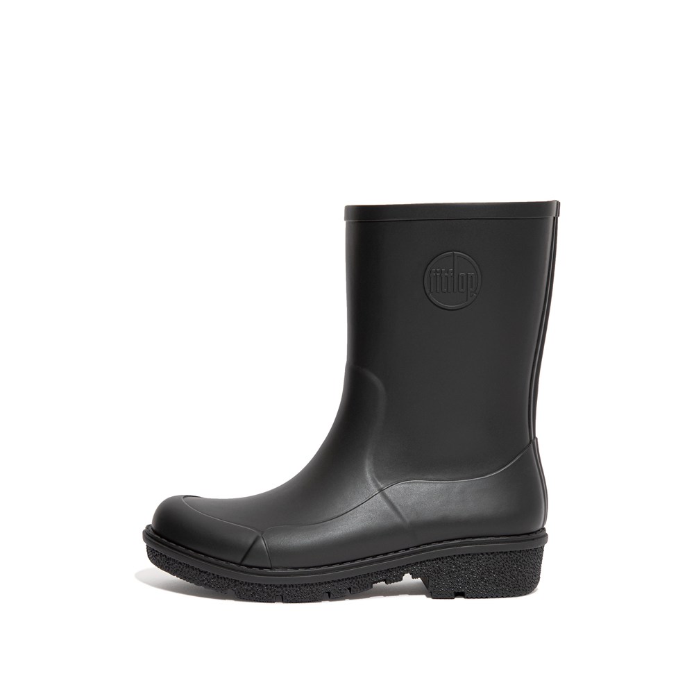 Fitflop Womens Boots - Wonderwelly Short Rain - Black - 945-OJDCEK